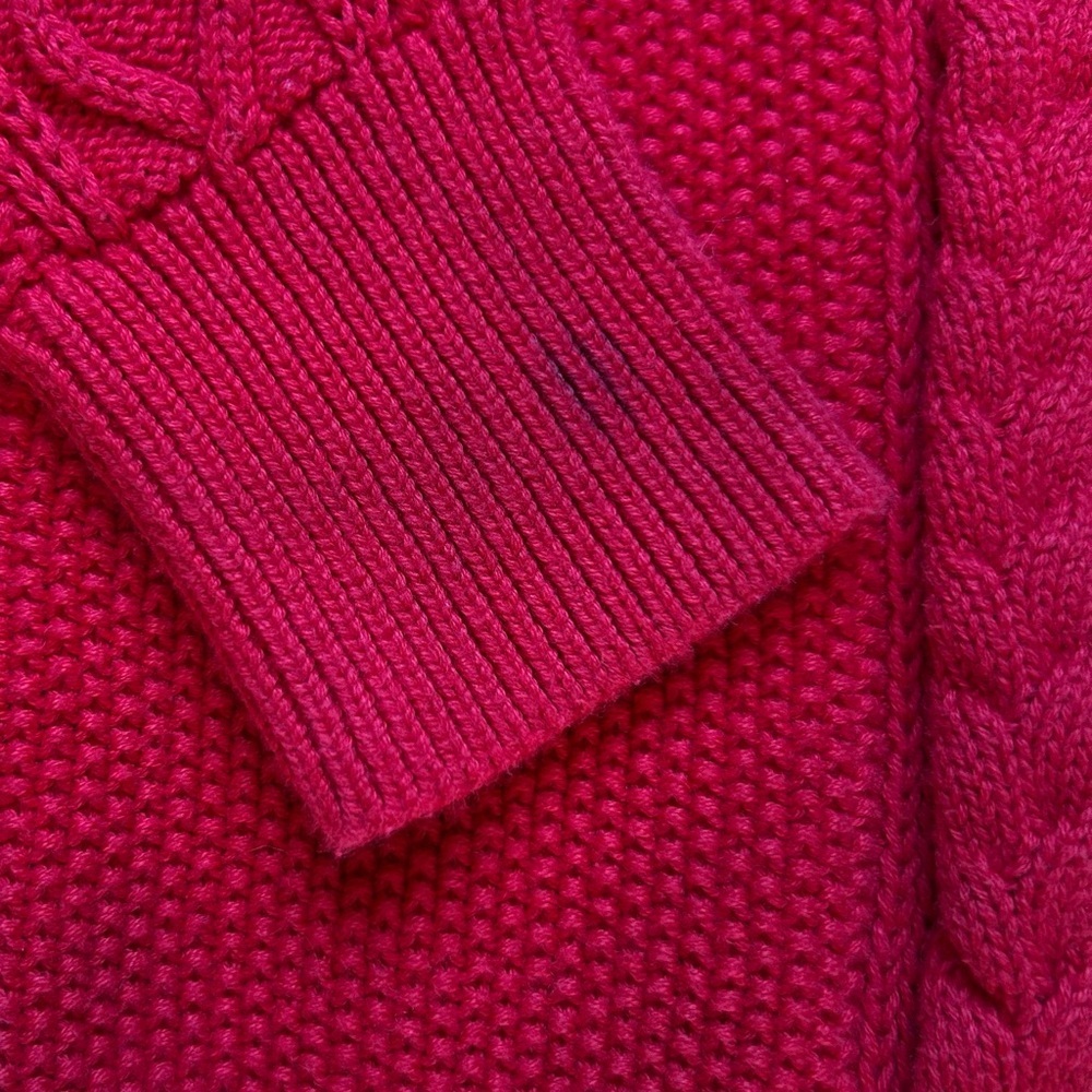 GAP Cable Knit Sweater Crewneck Organic Cotton Red Womens S - Picture 6 of 9
